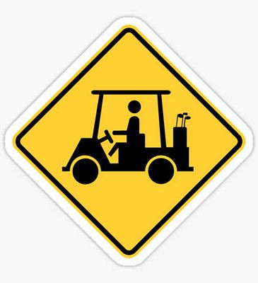 GOLF warning golfer sticker