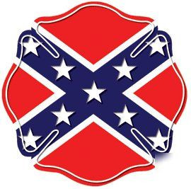 Firefighter confederate flag Maltese cross decal