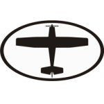 Aircraft Clipart Diecut OVAL Decal 25
