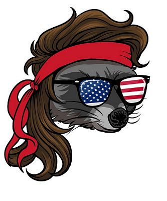 mullet pride redneck racoon sticker
