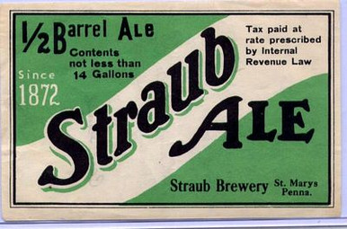 Straub Beer Ale Label Green Sticker