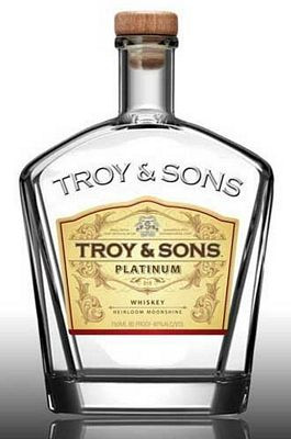 troy and sons moonshine whiskey bottle shaped sticker