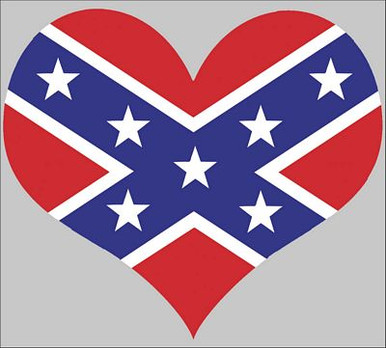 rebel flag heart sticker