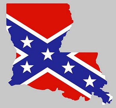 Rebel Flag Louisiana shaped sticker