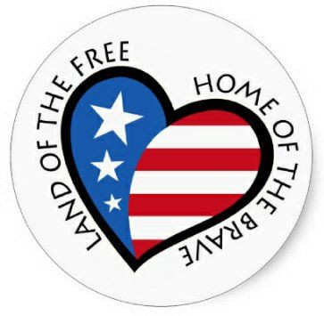 Land of the free home of the brave patriotic 4th of July sticker 01