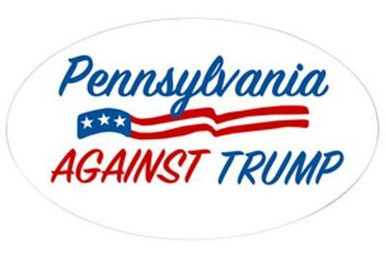 PENNSYLVANIA AGAINST TRUMP OVAL STICKER