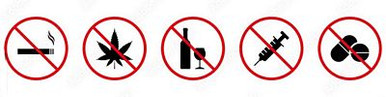 NO SMOKING WEED BOOZE DRUGS STICKER