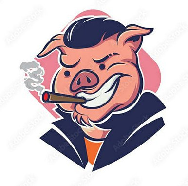 SMOKING PIG STICKER