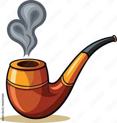 Wood Pipe Cigarette Sticker