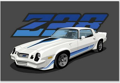 CAMARO Z28 WHITE car pic sticker
