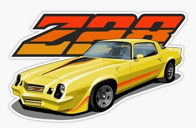 CAMARO Z28 YELLOW 2 car pic sticker