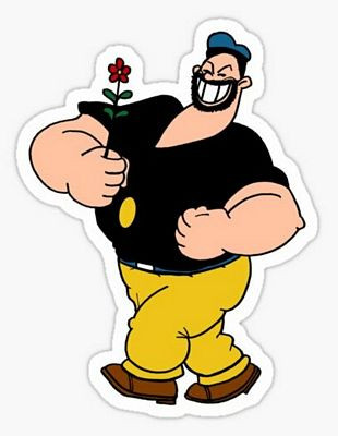 Bluto Brutus WITH ROSE Popeye FUNNY CAR STICKER