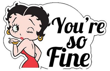 betty boop your so fine color sticker