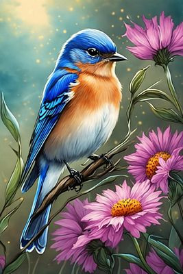 BLUE BIRD AI ART STICKER 25