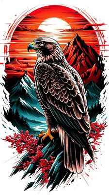 HAWK BIRD AI ART STICKER 26