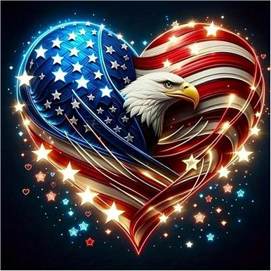 EAGLE HEART PATRIOTIC AI ART STICKER 7
