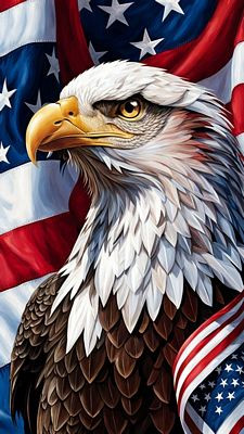 EAGLE PATRIOTIC AI ART STICKER 3