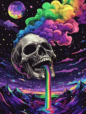 SKULL AI ART STICKER 09