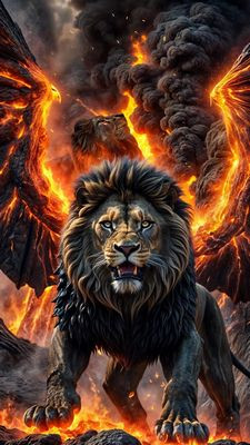 LION WILD ANIMAL AI ART STICKER 15