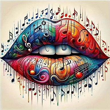 MUSIC LIPS LGBTQ AI ART STICKER 4