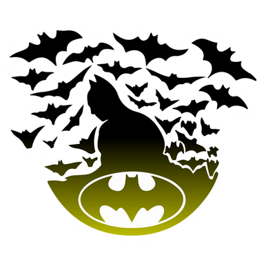 batman logo with bats batman Sticker