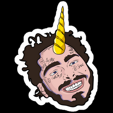 post malone unicorn band sticker