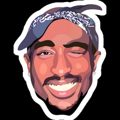 tupac shakur smile band sticker