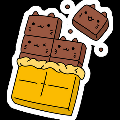 chocolate bar cats candy sticker