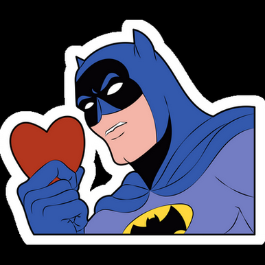 batmanheart cartoon sticker