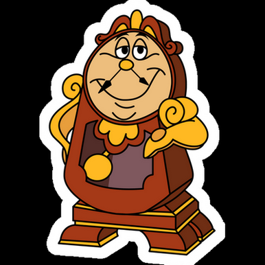 beauty beast cogsworth cartoon sticker