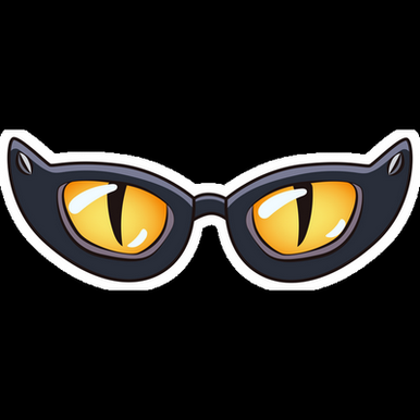 black panther CAT EYES cartoon sticker