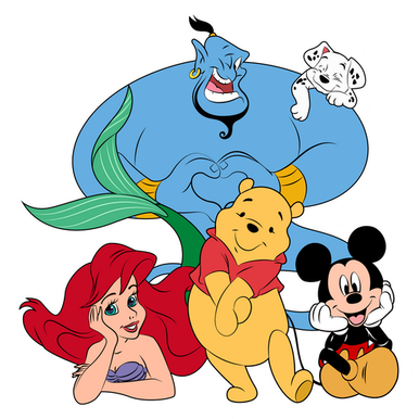 disney cast color cartoon sticker