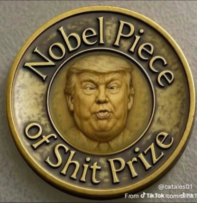 tRUMP Nobel Piece of SHIT Prize round sticker