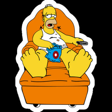 homer couch potato simpsons sticker