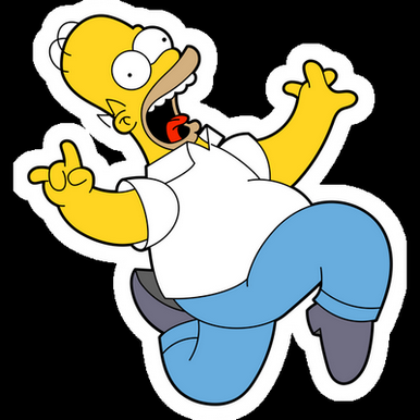 homer running simpsons sticker