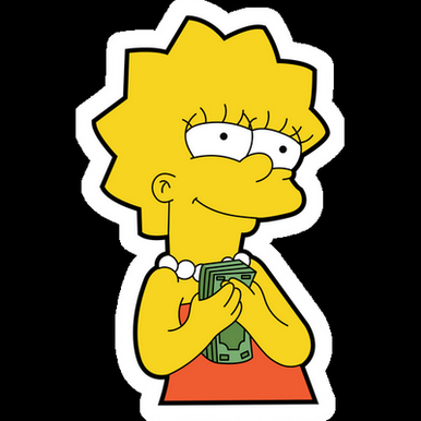 lisa money simpsons sticker