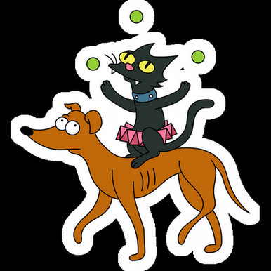santas little helper juggling balls simpsons sticker