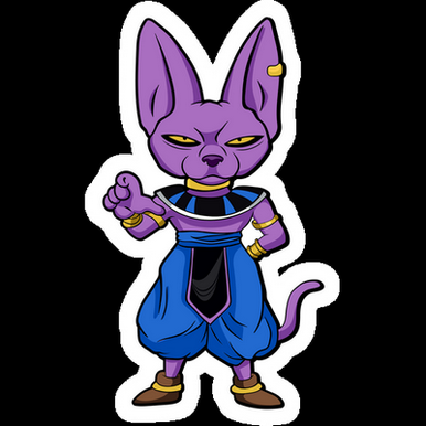 dragon ballz beerus color cartoon sticker
