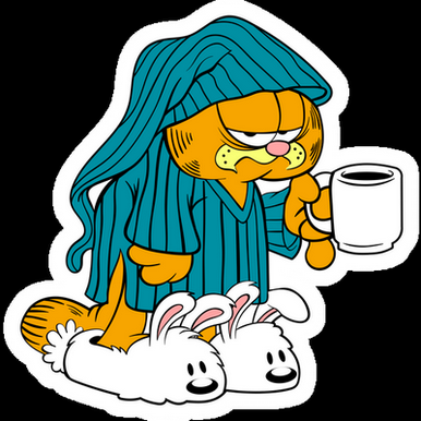 garfield cat good morning weatherproof sticker