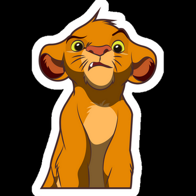 simba not understand lion king weatherproof sticker
