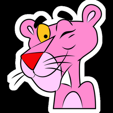 winky pink panther cartoon sticker