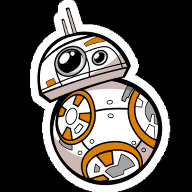 star wars bb8 cartoon sticker