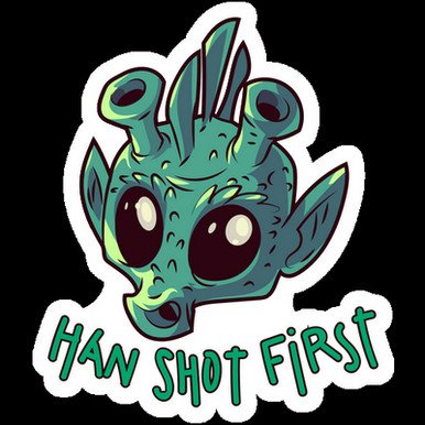 star wars greedo han shot first cartoon sticker