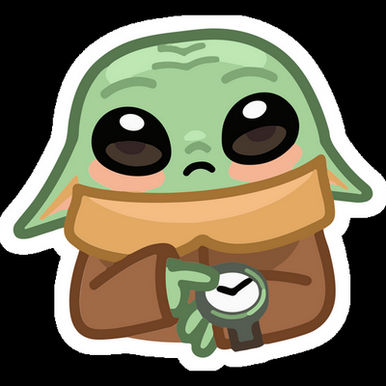 star wars yoda time cartoon sticker