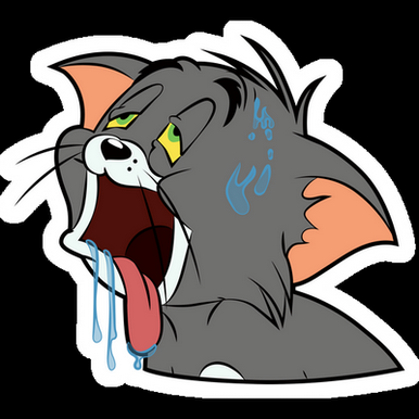 sweaty tom cartoon sticker