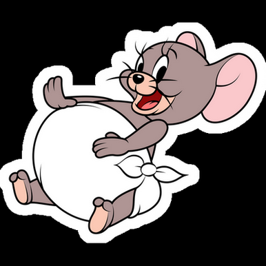 tom and jerry nibbles overeat cartoon sticker