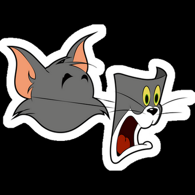 tom and jerry shocked cartoon sticker