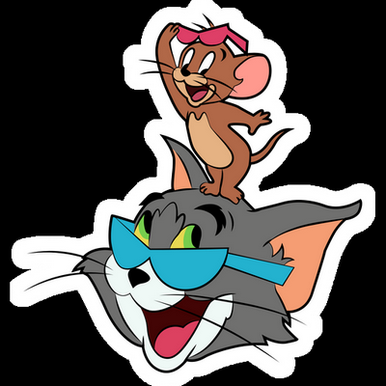 tom and jerry sunglasses cartoon sticker