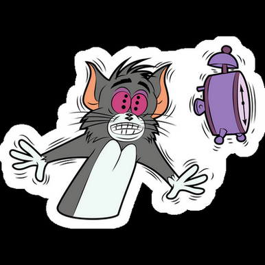 tom jerry alarm cartoon sticker