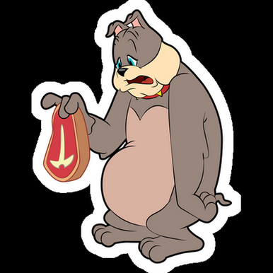 tom jerry bulldog steak cartoon sticker